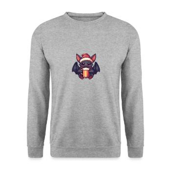 Bière de chauve-souris Noël - Sweat-shirt Unisexe - gris chiné - Devant - Alina (178cm) & Michal (187cm)
