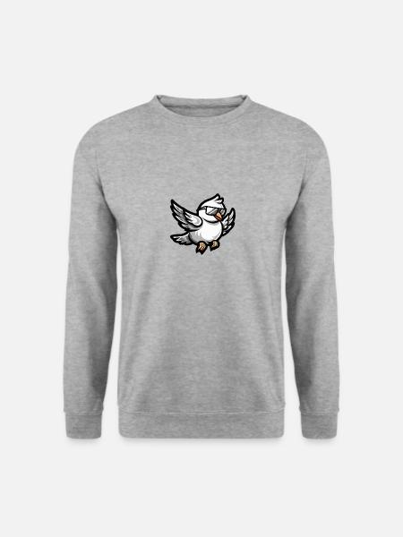 Taube Vogel Tier - Unisex Pullover - Weißgrau meliert