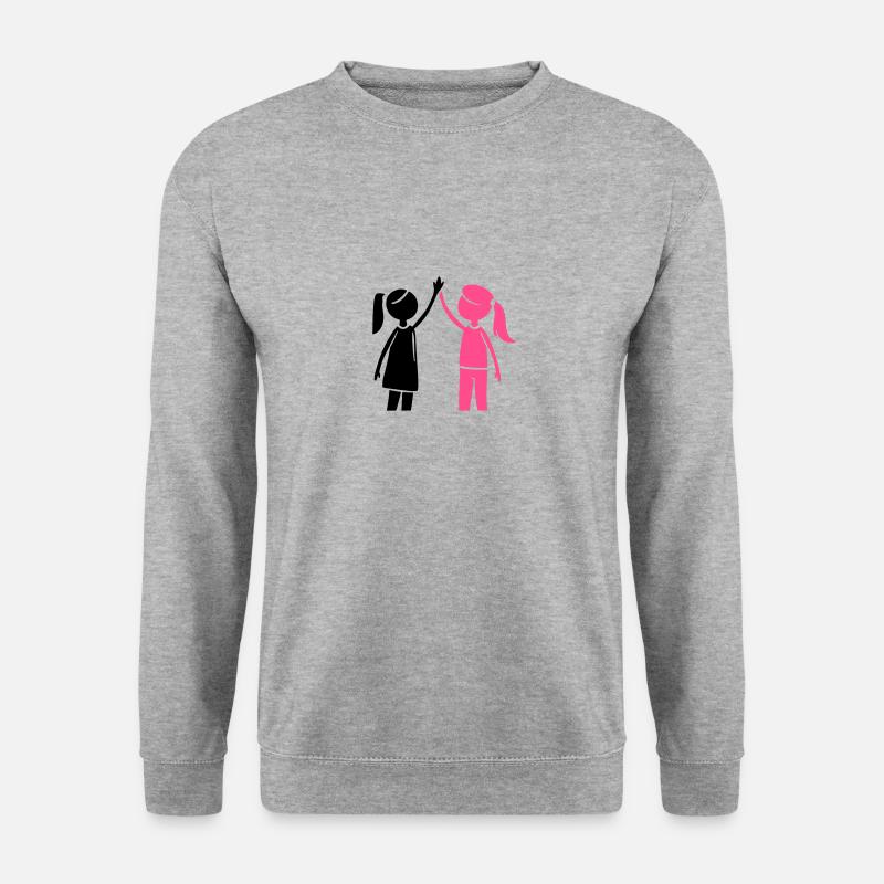 Freundschaft Mädchen Beste Freundin - Unisex Pullover - Weißgrau meliert