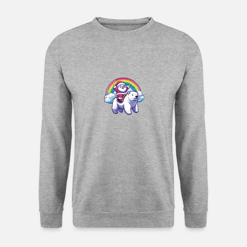 Polar Bear Santa Claus Rainbow - Unisex Sweatshirt - salt & pepper