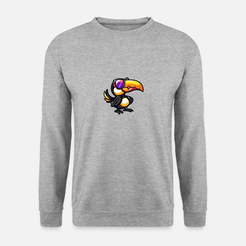 Tukan Vogel Tier - Unisex Pullover - Weißgrau meliert