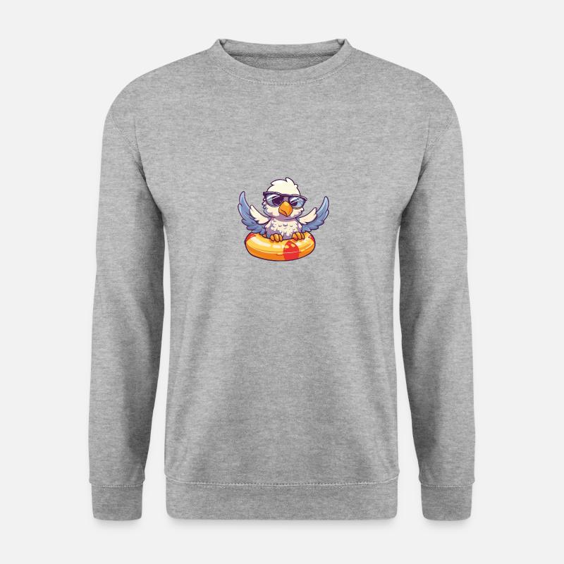 Adler Comic Cool - Unisex Pullover - Weißgrau meliert