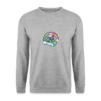 Chameleon Santa Claus Rainbow - Unisex Sweatshirt - salt & pepper - Front - Alina (178cm) & Michal (187cm)