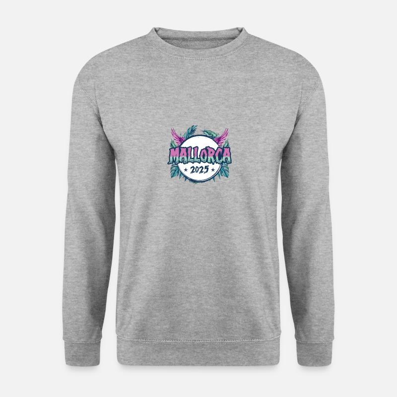 Mallorca 2025 Urlaub - Unisex Pullover - Weißgrau meliert