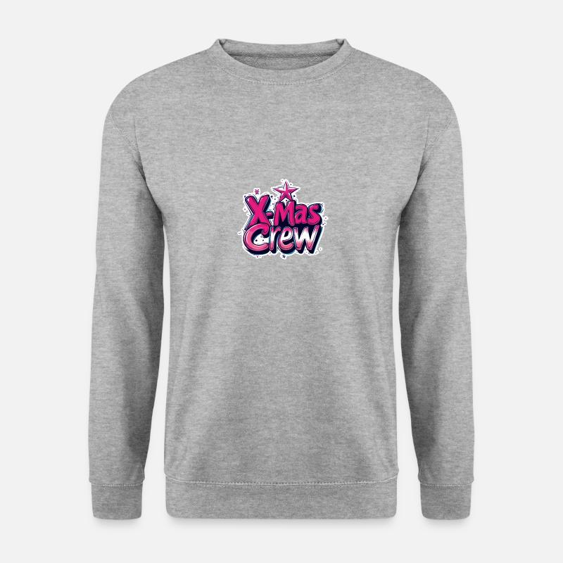 X-Mas Crew Weihnachtlich - Unisex Pullover - Weißgrau meliert