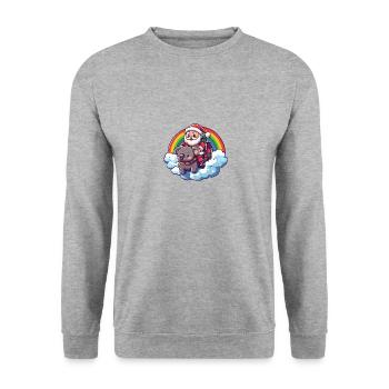 Koala Santa Claus Rainbow - Unisex Sweatshirt - salt & pepper - Front - Alina (178cm) & Michal (187cm)