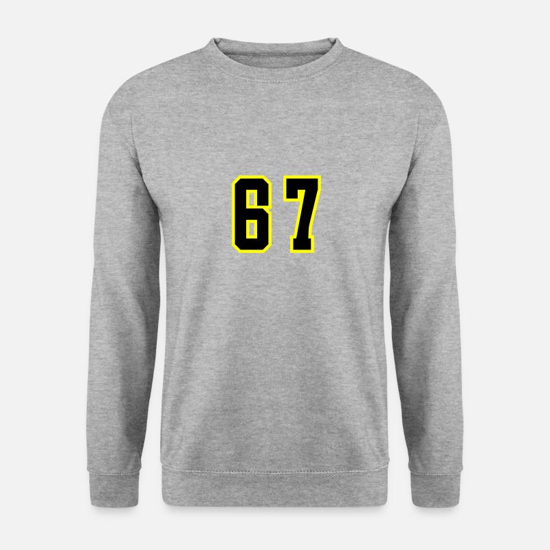 67 Zahl Trikot - Unisex Pullover - Weißgrau meliert
