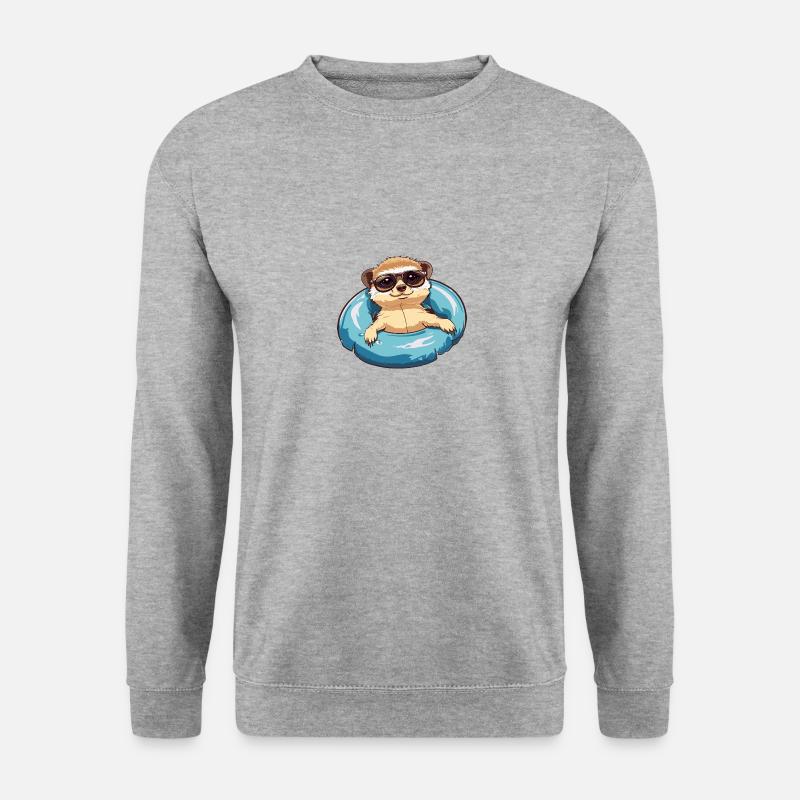 Erdmännchen Comic Cool - Unisex Pullover - Weißgrau meliert