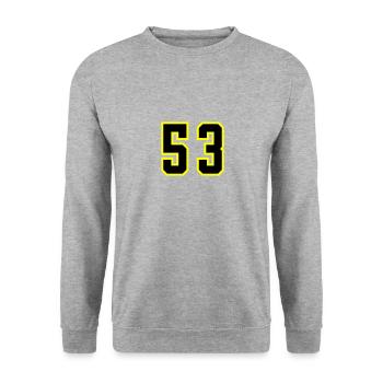 Maillot à 53 numéros - Sweat-shirt Unisexe - gris chiné - Devant - Alina (178cm) & Michal (187cm)
