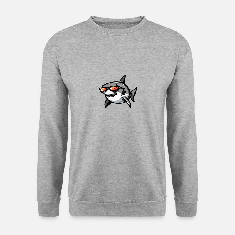 Hai Tier - Unisex Pullover - Weißgrau meliert
