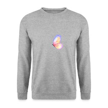 Butterfly, Colorful, Watercolor, Painting - Unisex Sweatshirt - salt & pepper - Front - Alina (178cm) & Michal (187cm)