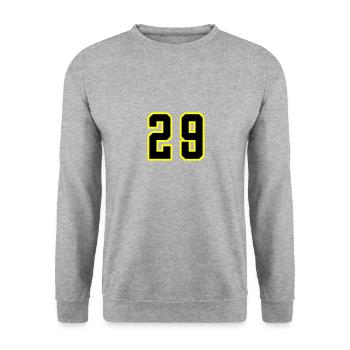 29 Zahl Trikot - Unisex Pullover - Weißgrau meliert - Vorne - Alina (178cm) & Michal (187cm)