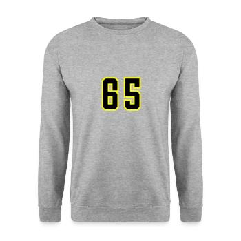 65 Number Jersey - Unisex Sweatshirt - salt & pepper - Front - Alina (178cm) & Michal (187cm)