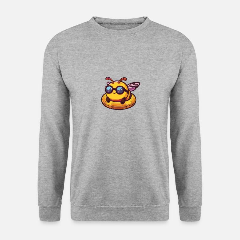 Biene Comic Cool - Unisex Pullover - Weißgrau meliert
