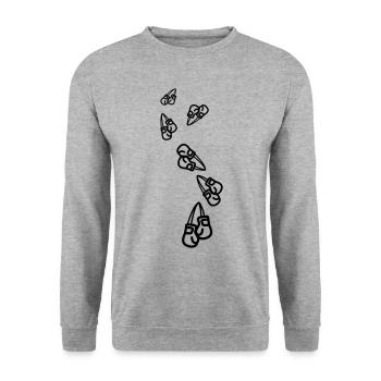 Symbole des gants de boxe - Sweat-shirt Unisexe - gris chiné - Devant - Alina (178cm) & Michal (187cm)