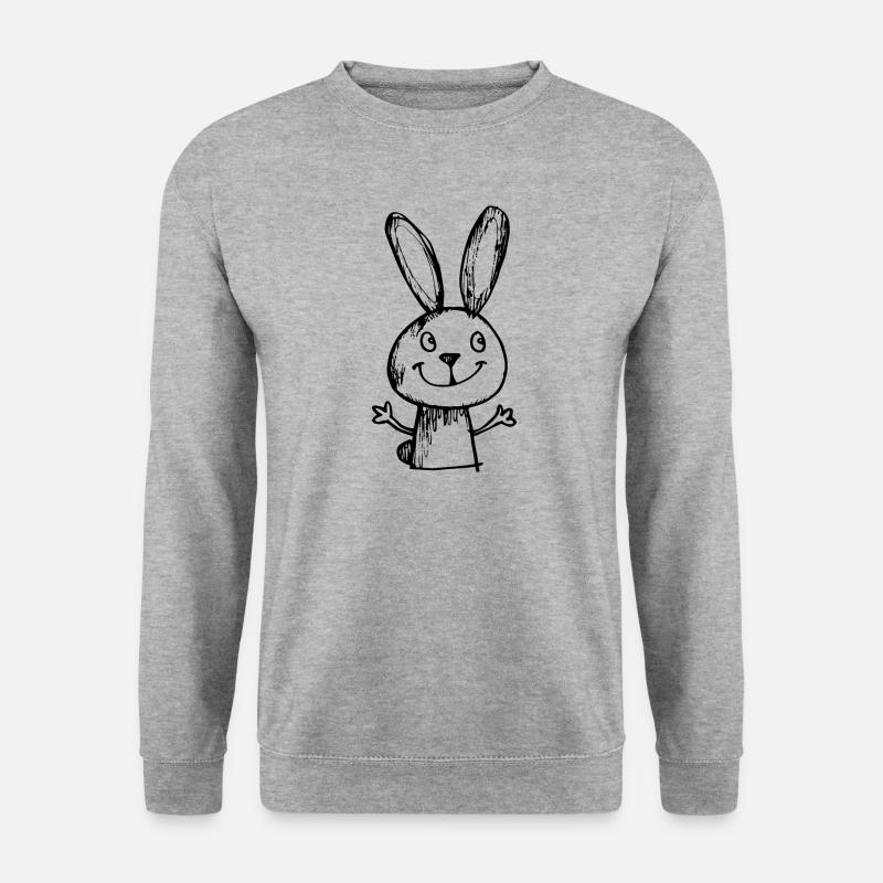 Hase Kaninchen - Unisex Pullover - Weißgrau meliert