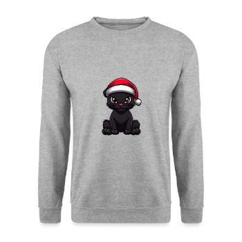 Panther Christmas Cute - Unisex Sweatshirt - salt & pepper - Front - Alina (178cm) & Michal (187cm)