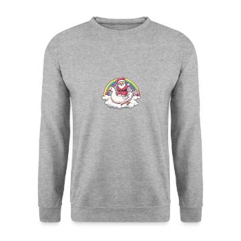 Goose Santa Claus Rainbow - Unisex Sweatshirt - salt & pepper - Front - Alina (178cm) & Michal (187cm)