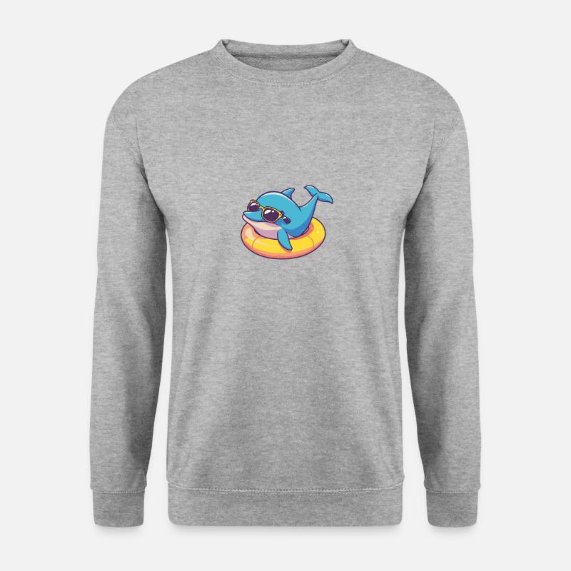 Dolphin Comic Cool - Unisex Sweatshirt - salt & pepper