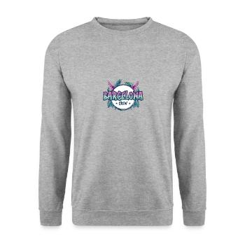 Équipage de Barcelone Coloré - Sweat-shirt Unisexe - gris chiné - Devant - Alina (178cm) & Michal (187cm)