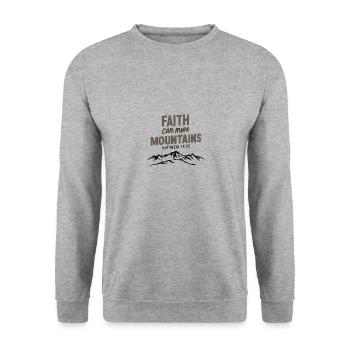 Faith Can Move Mountains Matthew 17:20 - Unisex Sweatshirt - salt & pepper - Front - Alina (178cm) & Michal (187cm)