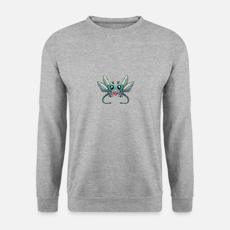 Libelle Paar Valentinstag - Unisex Pullover - Weißgrau meliert