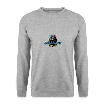 Barcelone 2025 Vacances Palmiers Colorés - Sweat-shirt Unisexe - gris chiné - Devant - Alina (178cm) & Michal (187cm)