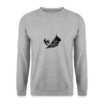 I can do everything through Christ who strengthens me - Unisex Sweatshirt - salt & pepper - Front - Alina (178cm) & Michal (187cm)