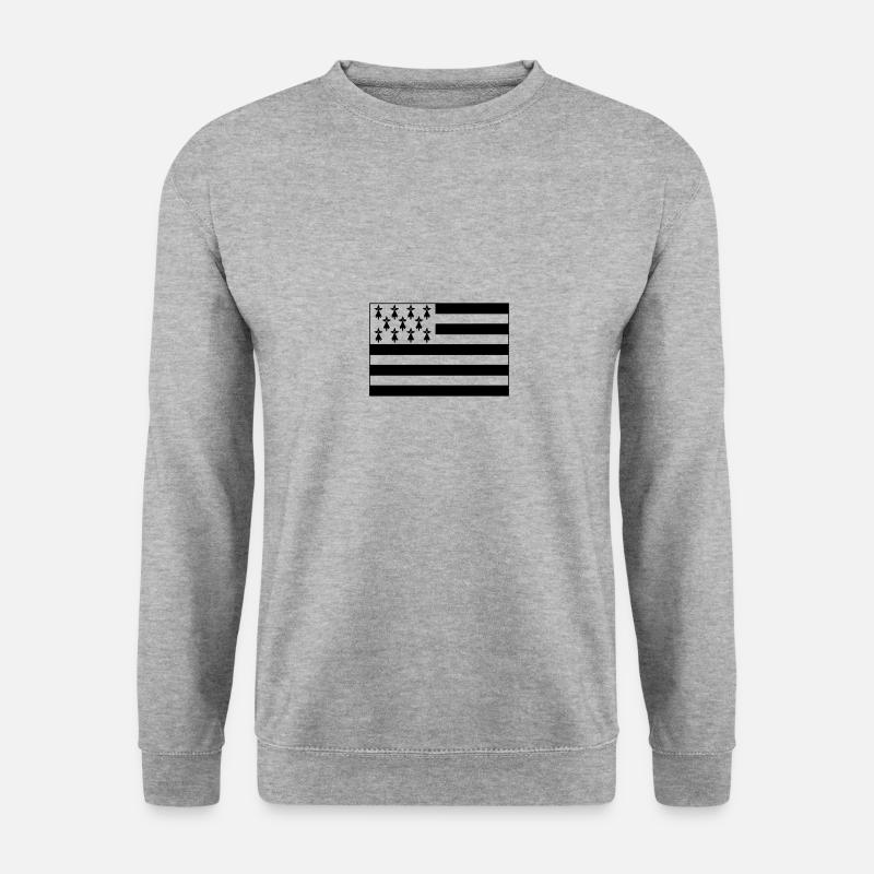 Bretonische Flagge Nummer 2 - Unisex Pullover - Weißgrau meliert