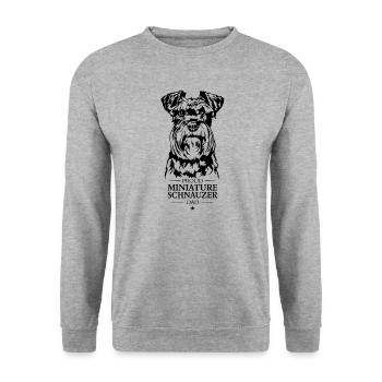 Miniature Schnauzer Dad Hunde Hund Wilsigns - Unisex Pullover - Weißgrau meliert - Vorne - Alina (178cm) & Michal (187cm)