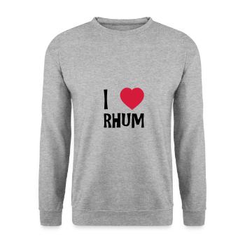 I Love Rhum - Sweat-shirt Unisexe - gris chiné - Devant - Alina (178cm) & Michal (187cm)