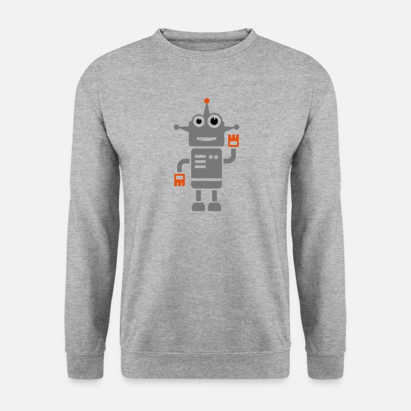 Roboter Geschenk - Unisex Pullover - Weißgrau meliert