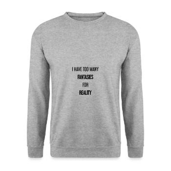 Fantasmes pour la réalité - C’est là que la magie est créée! - Sweat-shirt Unisexe - gris chiné - Devant - Alina (178cm) & Michal (187cm)
