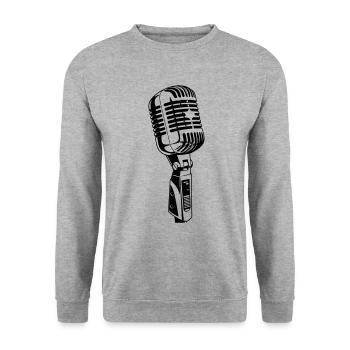 Icône de microphone Musicien - Sweat-shirt Unisexe - gris chiné - Devant - Alina (178cm) & Michal (187cm)