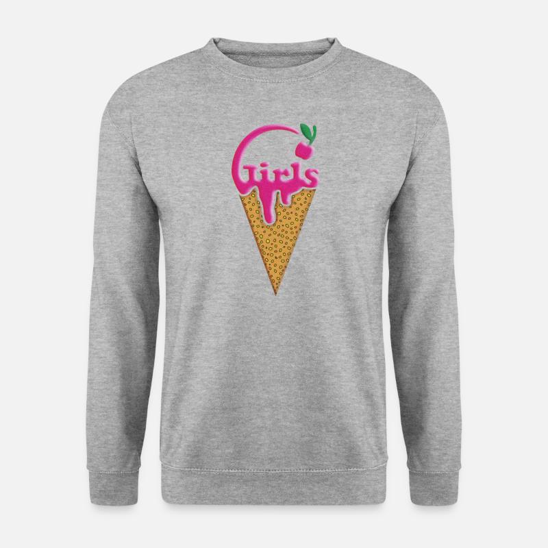 Mädchen-Grafik - Unisex Pullover - Weißgrau meliert