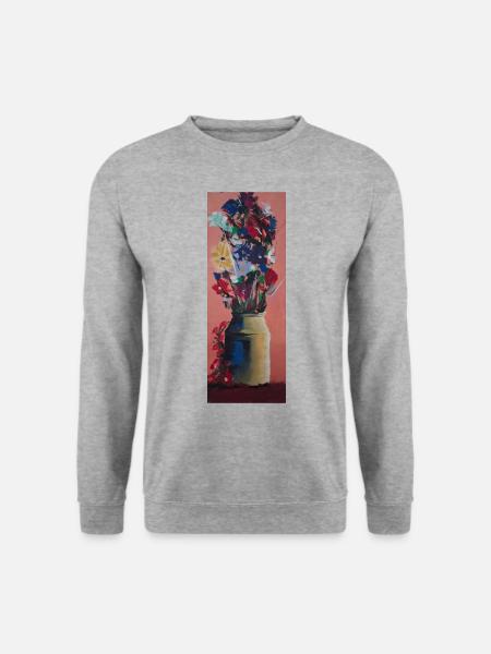 Blumenstrauß One - Unisex Pullover - Weißgrau meliert