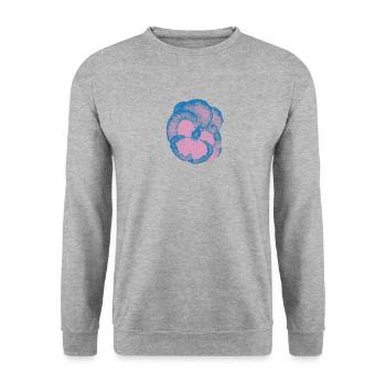 Pansy Art T-Shirt - Unisex Sweatshirt - salt & pepper - Front - Alina (178cm) & Michal (187cm)