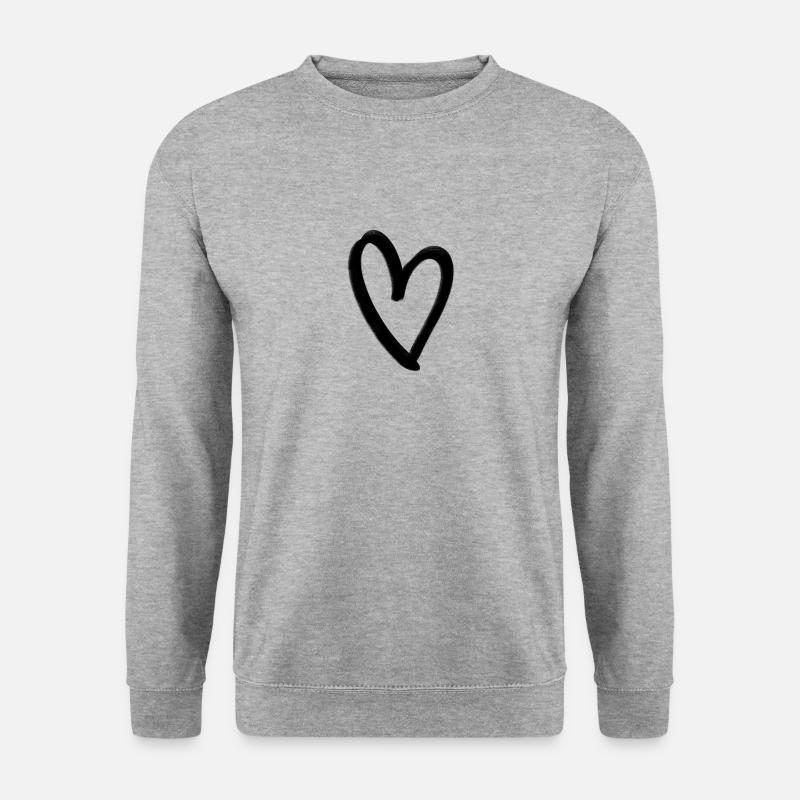 Herz Liebe - Unisex Pullover - Weißgrau meliert