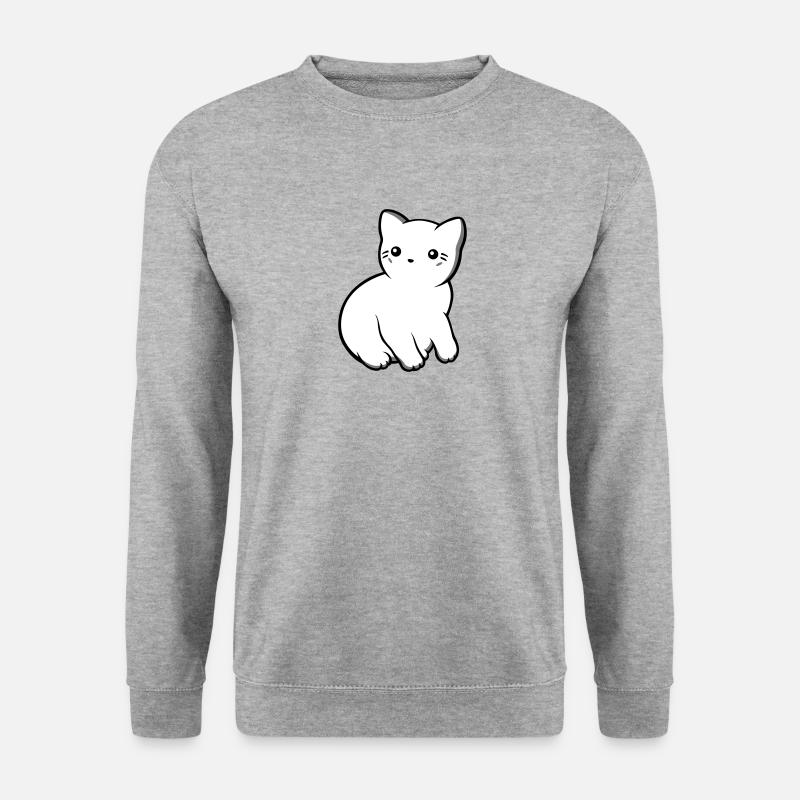 Kätzchen - Unisex Pullover - Weißgrau meliert