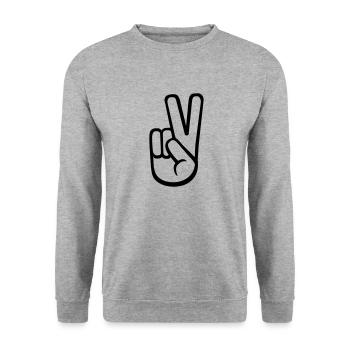 Peace - Unisex Pullover - Weißgrau meliert - Vorne - Alina (178cm) & Michal (187cm)