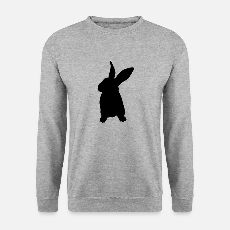 Kaninchen - Unisex Pullover - Weißgrau meliert