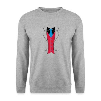 Tuxedo Smoking - Unisex Pullover - Weißgrau meliert - Vorne - Alina (178cm) & Michal (187cm)