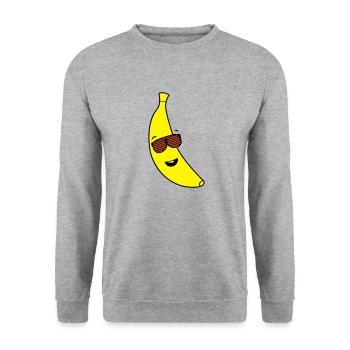 coole_banane_02 - Unisex Sweatshirt - salt & pepper - Front - Alina (178cm) & Michal (187cm)