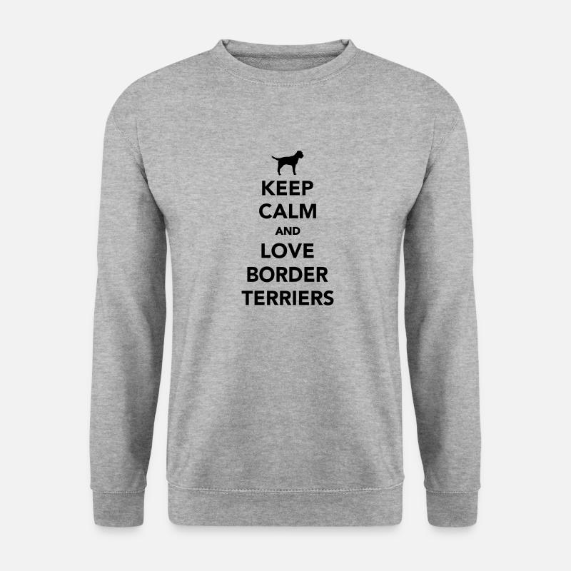 Border Terrier - Unisex Pullover - Weißgrau meliert