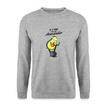 Time For Some Avocardio - Avocado Cardio Workout - Unisex Pullover - Weißgrau meliert - Vorne - Alina (178cm) & Michal (187cm)