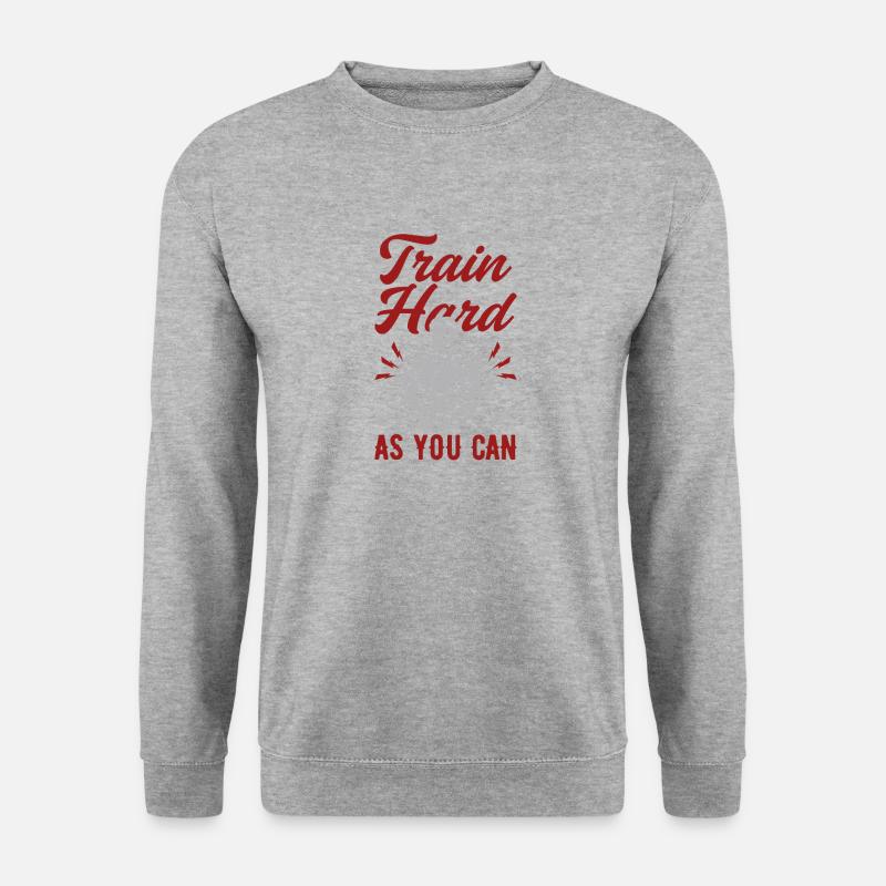 Train Hard - Unisex Pullover - Weißgrau meliert