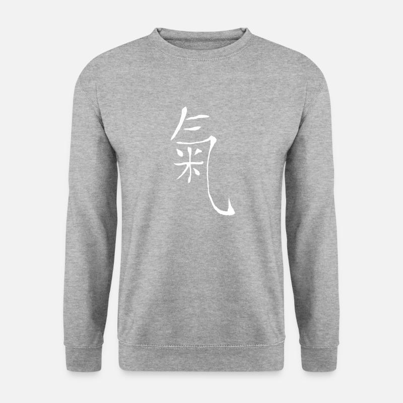 qi lebensenergie - Unisex Pullover - Weißgrau meliert