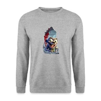Cute Zombie Red Barry - Unisex Sweatshirt - salt & pepper - Front - Alina (178cm) & Michal (187cm)