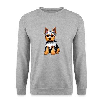 Chien Chiot Yorkshire Terrier Chien Propriétaire Chien - Sweat-shirt Unisexe - gris chiné - Devant - Alina (178cm) & Michal (187cm)
