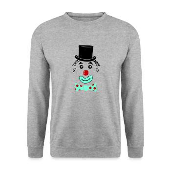 Sourire de clown - Sweat-shirt Unisexe - gris chiné - Devant - Alina (178cm) & Michal (187cm)